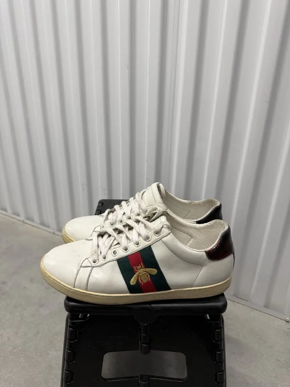 Gucci Gucci Ace Bee White Green Size 7.5 Men's - 429446 02JP0 9064